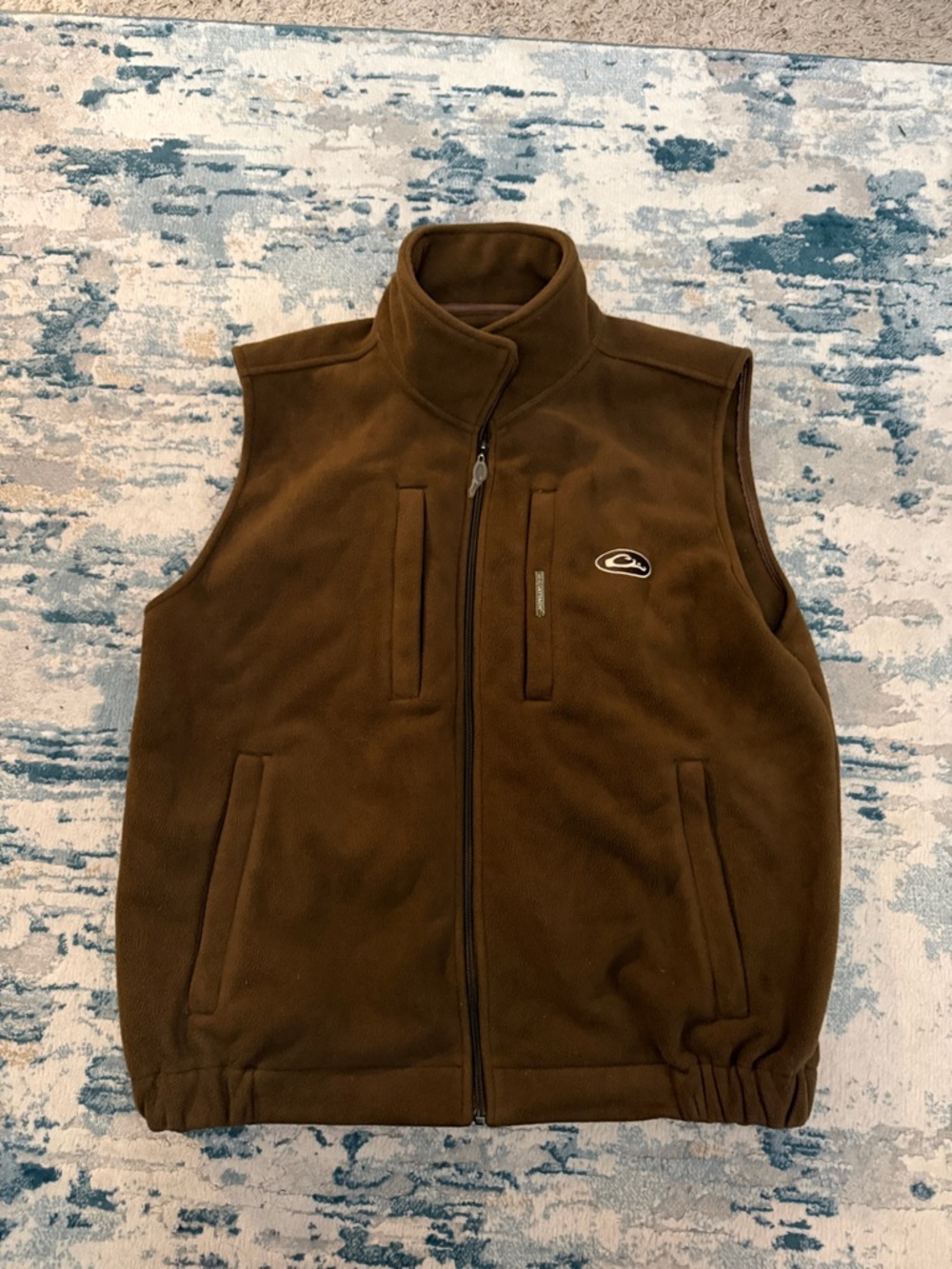 Drake Men's Dark Brown Fleece Vest - Zip Front